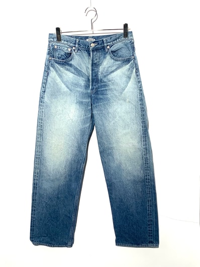 AURALEE Selvedge Faded Heavy Denim Wide Pants "Faded Indigo"
