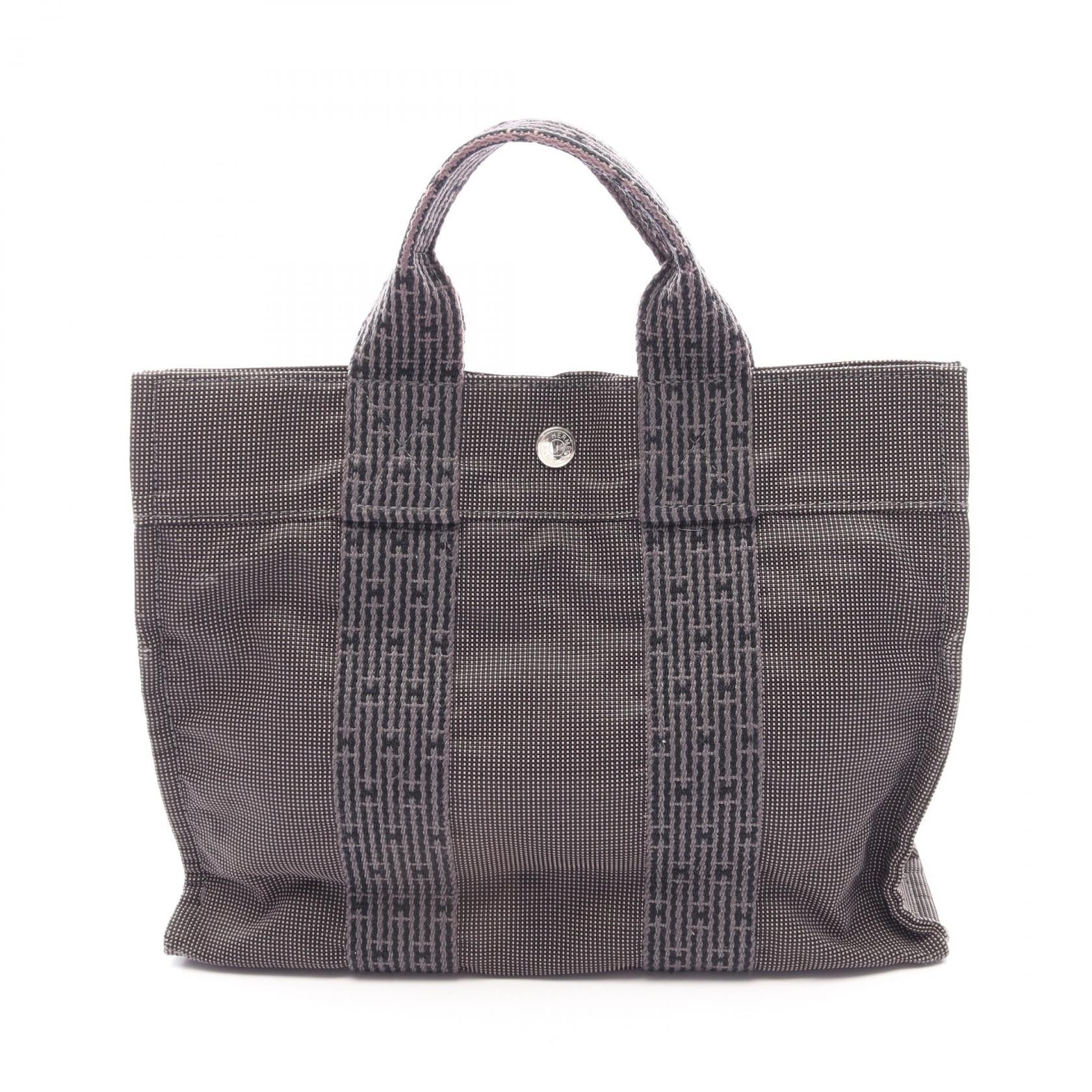エルメス HERMES エールラインPM トートバッグ バッグ ナイロンキャンバス レディース グレー系 【中古】