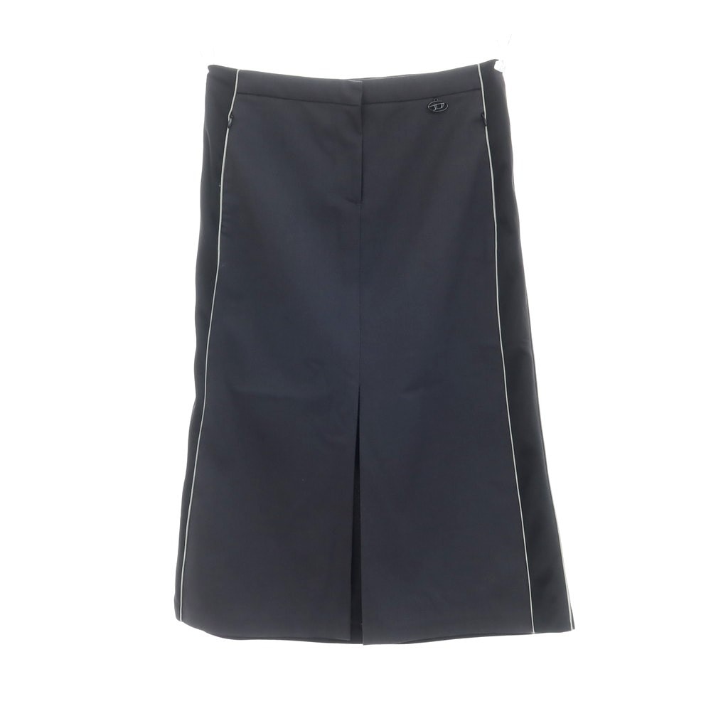 【中古】ディーゼル DIESEL O-CARY ポリエステルウール ミディアム スカート ブラック【サイズ40】【レディース】