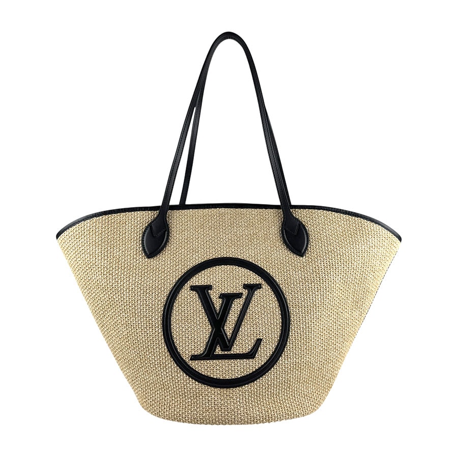 ルイ ヴィトン LOUIS VUITTON ショルダーバッグ トートバッグ サンジャック ラフィア/レザー ベージュ/ブラック レディース M59808【中古】 z6947