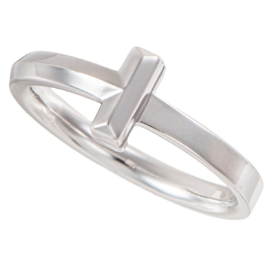 TIFFANY&Co. ティファニー ティファニーT Tワン ナロー リング 指輪 K18WG シルバー【中古】
