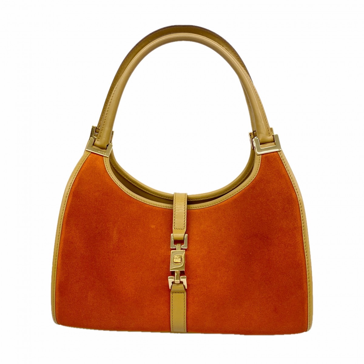 【6db1860-k】グッチ ハンドバッグ ジャッキー 002 1068 スウェード レッド ゴールド金具【中古】レディース