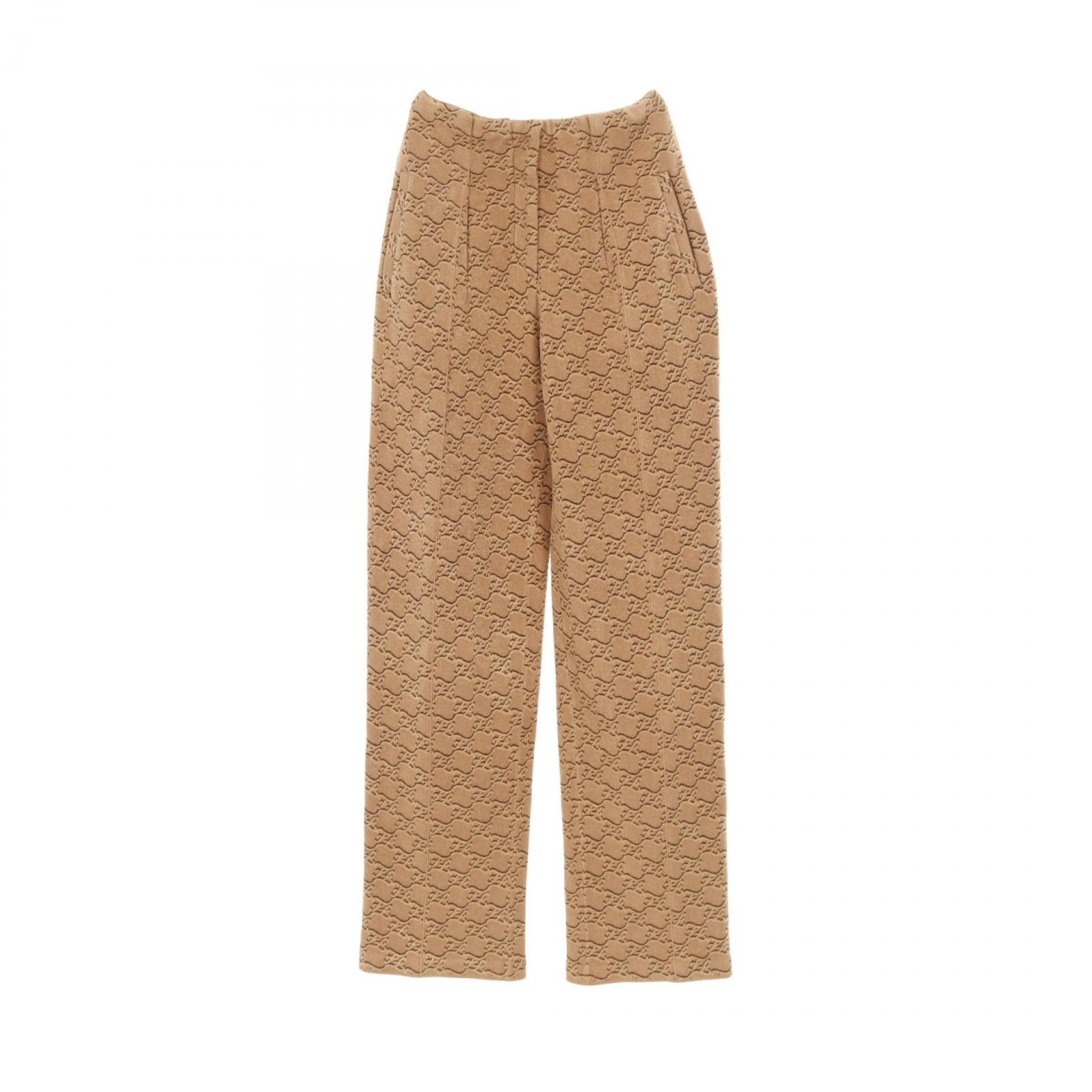 フェンディ FENDI FFカリグラフィロゴ ニットパンツ パンツ 衣料品 ボトムス レーヨン ポリエステル レディース ブラウン系 FZR735 AHED 【中古】