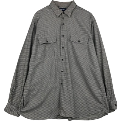 古着 ラルフローレン Ralph Lauren POLO GOLF ポロゴルフ BENFORD 千鳥格子柄 長袖 コットンシャツ メンズXL相当/eaa495531