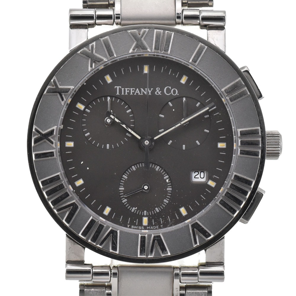 値下 ティファニー TIFFANY&Co. 14705325 アトラス ラウンド クロノグラフ デイト クォーツ メンズ 保証書付き R#143279