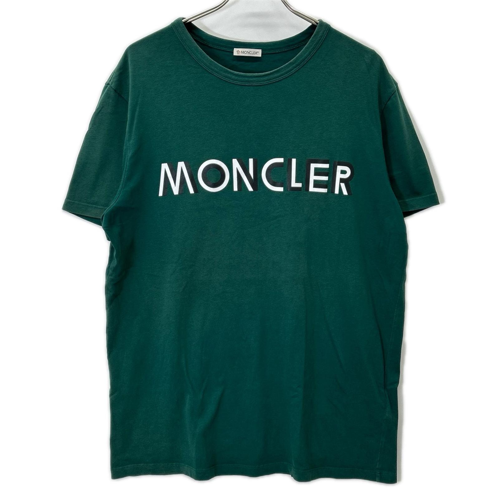 モンクレール 20年製 グリーン ロゴプリント MAGLIA Tシャツ XL