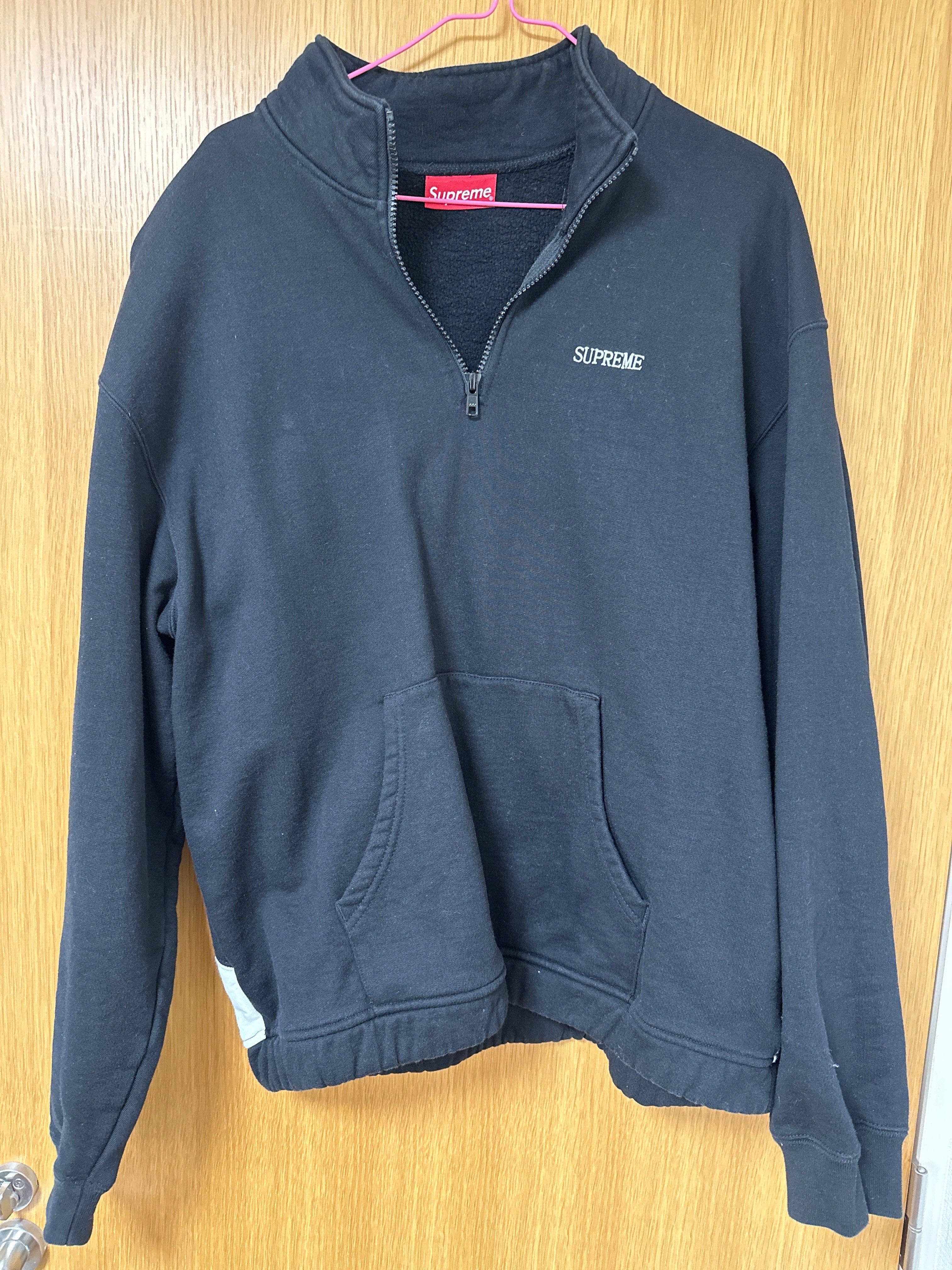 Supreme クロス ハーフジップ スウェットシャツ “ブラック”