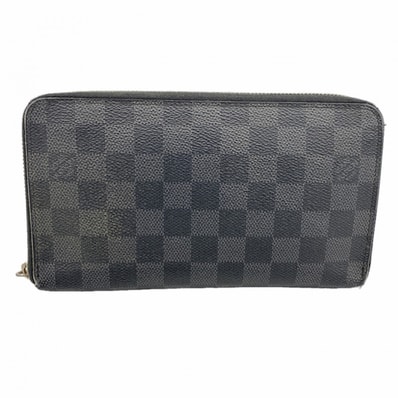 【6da0143-k】ルイヴィトン 長財布 ダミエ・グラフィット ジッピーオーガナイザー N63077 ブラック【中古】メンズ