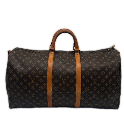LOUIS VUITTON ルイ・ヴィトン モノグラム キーポルバンドリエール60 M41412 2wayボストンバッグ ブラウン コーティングキャンバス レザー メンズ