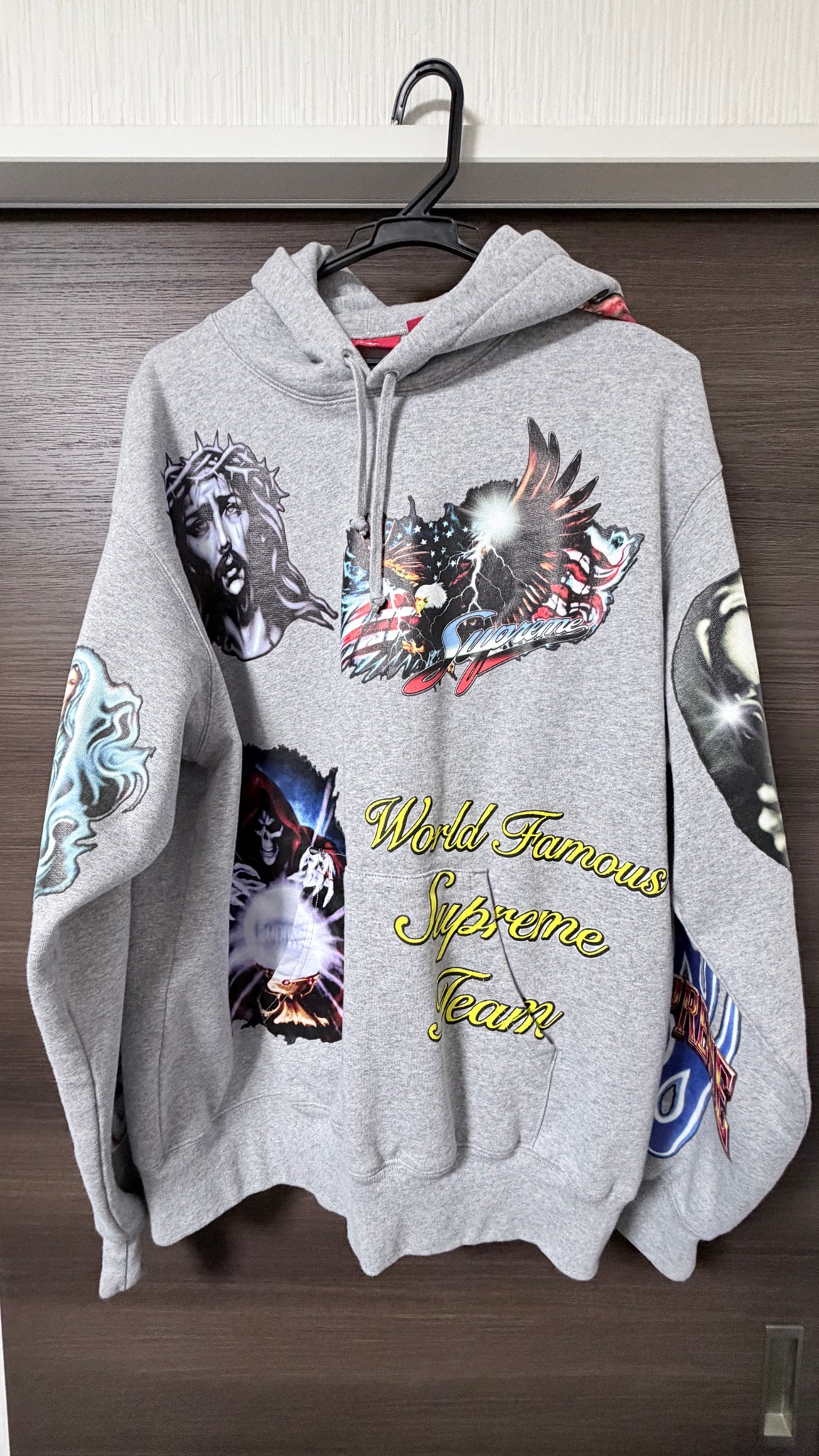 Supreme Stickers Hooded Sweatshirt "Heather Grey"