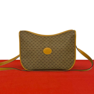 GUCCI グッチ マイクロGG ロゴ レザー PVC ショルダーバッグ ブラウン
29338