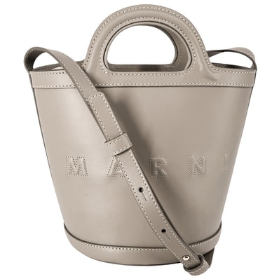 MARNI マルニ 2WAY TROPICALIAスモールバケットバッグ ハンドバッグ ショルダーバッグ 肩掛け 斜め掛け SCMP0056U0 レザー ベージュ ゴールド金具 レディース 美品【中古品】