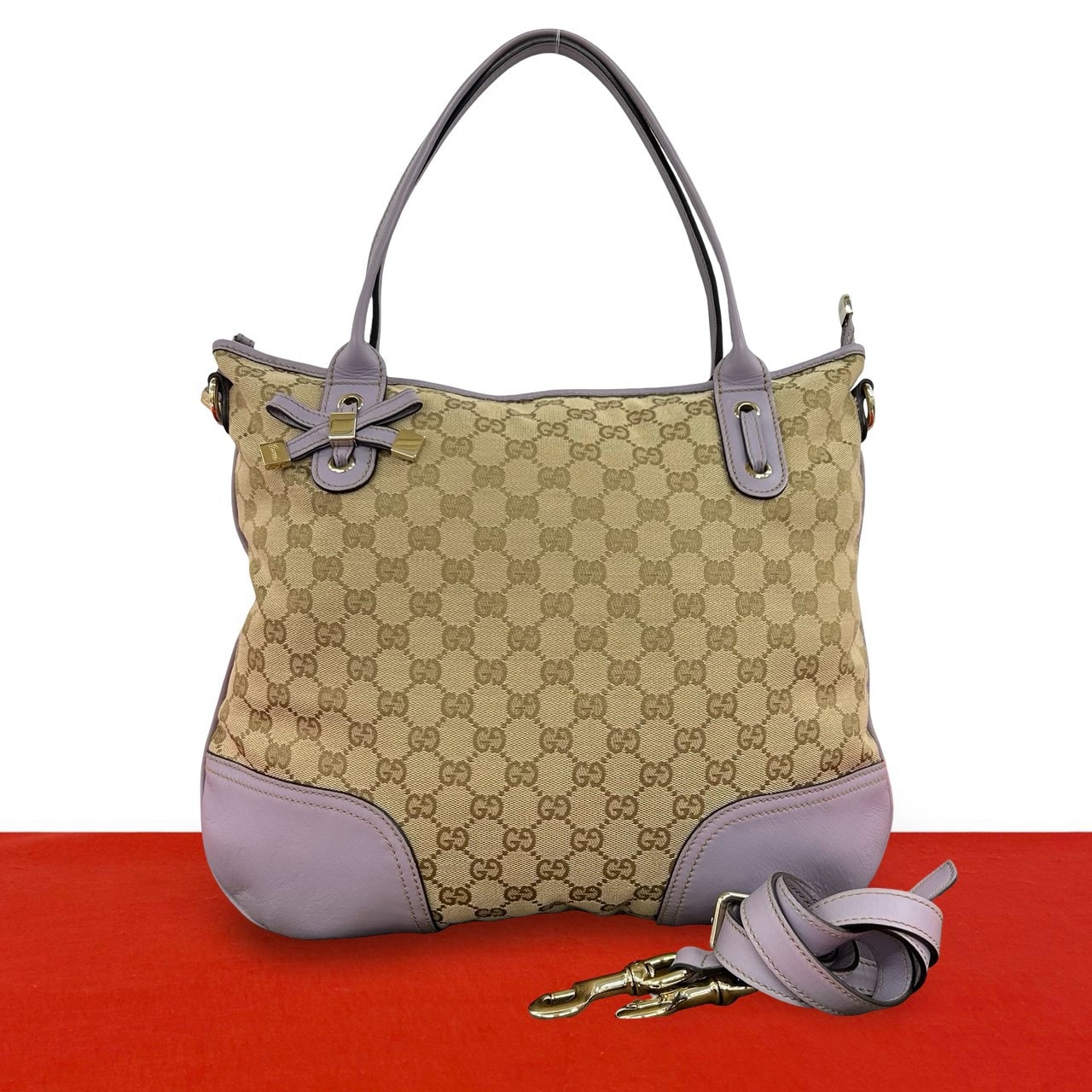 GUCCI グッチ プリンシー GG ロゴ 柄 キャンバス レザー ショルダーバッグ ブラウン
05446