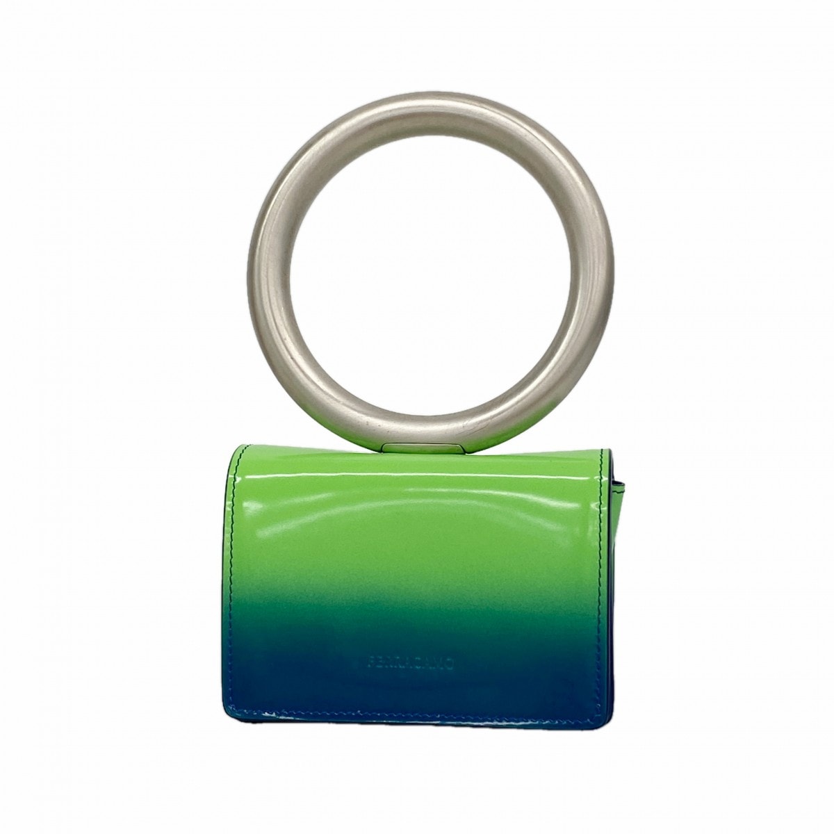 【6gd5044】サルヴァトーレフェラガモ ハンドバッグ レザー グリーン シルバー金具【中古】レディース