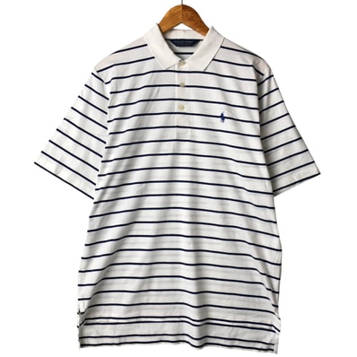 古着 ラルフローレン Ralph Lauren POLO GOLF ポロゴルフ マルチボーダー 半袖 ボーダー ポロシャツ メンズM相当/eaa565160