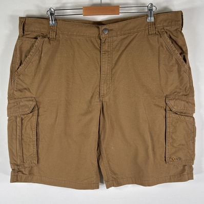 古着 カーハート Carhartt ショートパンツ ダック地 ワーク カーゴ リップストップ 半ズボン ハーフパンツ 短パン w42 ブラウン メンズ