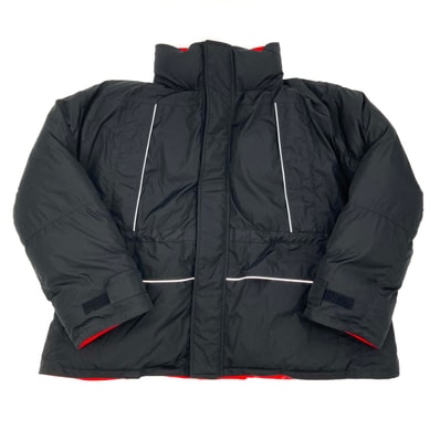 BALENCIAGA(バレンシアガ) Wrap Parka ラップ パーカ Winter 23 L 751715 ダウンジャケット ブラック×レッド