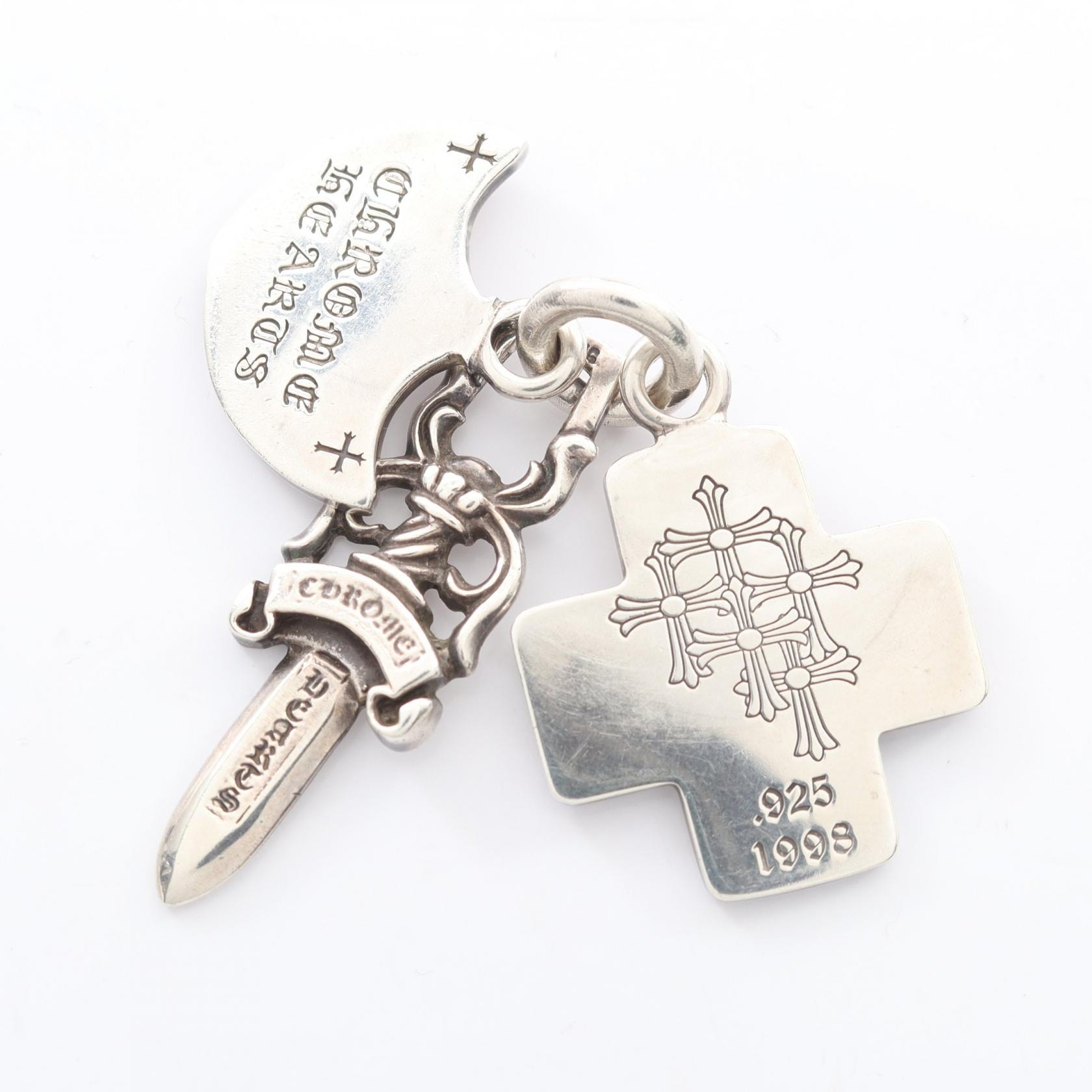 Chrome Hearts 3 Trinket Key Ring "Silver"