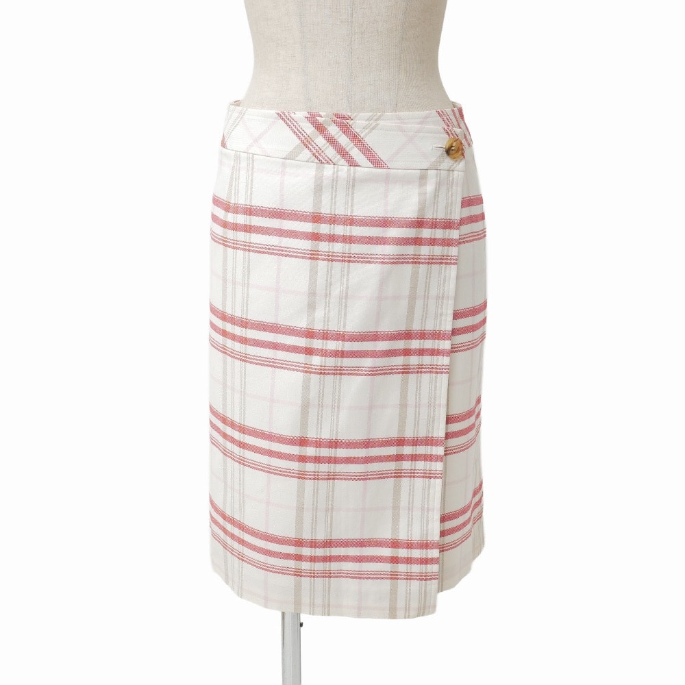 ■未使用品■BURBERRY バーバリー スカート サイズ38 チェック タイト ラップスカート 20260519/RA9437