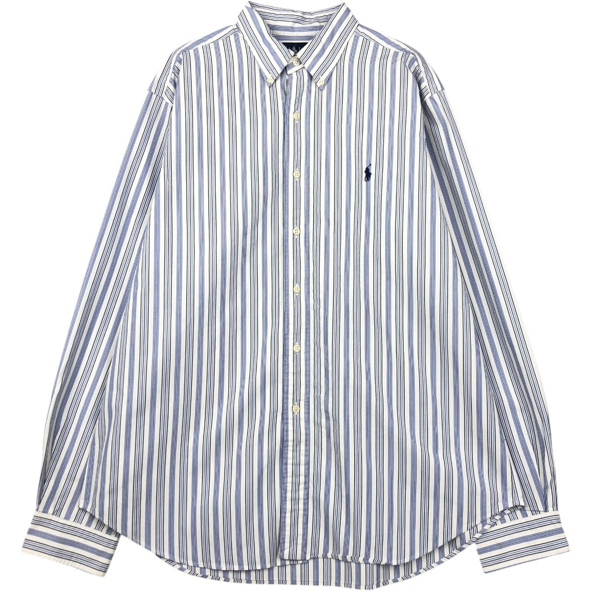 古着 ラルフローレン Ralph Lauren CLASSIC FIT 長袖 ボタンダウンストライプシャツ メンズXL相当/eaa678059
