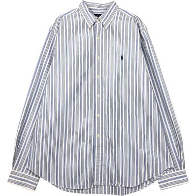 古着 ラルフローレン Ralph Lauren CLASSIC FIT 長袖 ボタンダウンストライプシャツ メンズXL相当/eaa678059