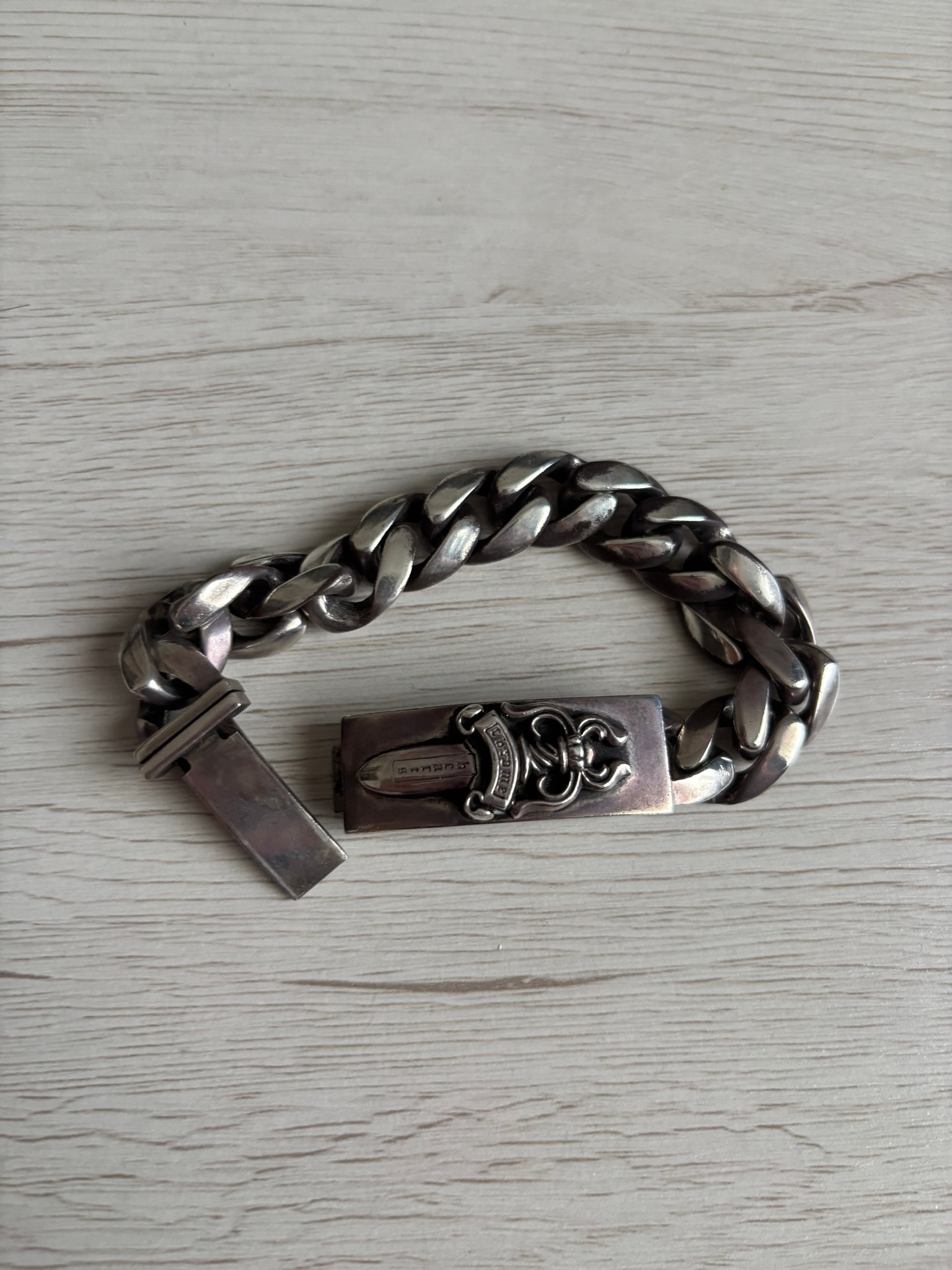 Chrome Hearts ID Classic Link Dagger Bracelet "Silver"