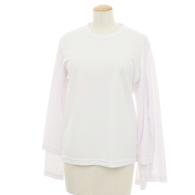 【中古】コムデギャルソン コムデギャルソン COMME des GARCONS COMME des GARCONS 2025年春夏 ポリエステル クルーネック 長袖Tシャツ ホワイト【サイズS】【レディース】