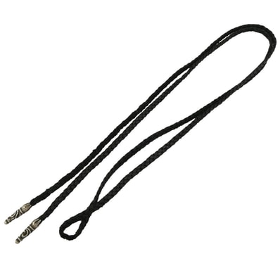 CHROME HEARTS クロムハーツ(原本無) LEATHER BRAID スクロールレザーブレード ネックレス ブラック系 シルバー系【中古】