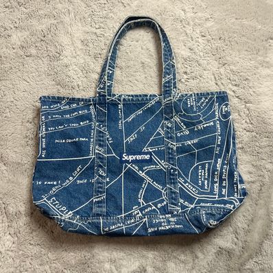 Supreme Gonz Map Denim Tote Supreme Gonz Map Denim Tote