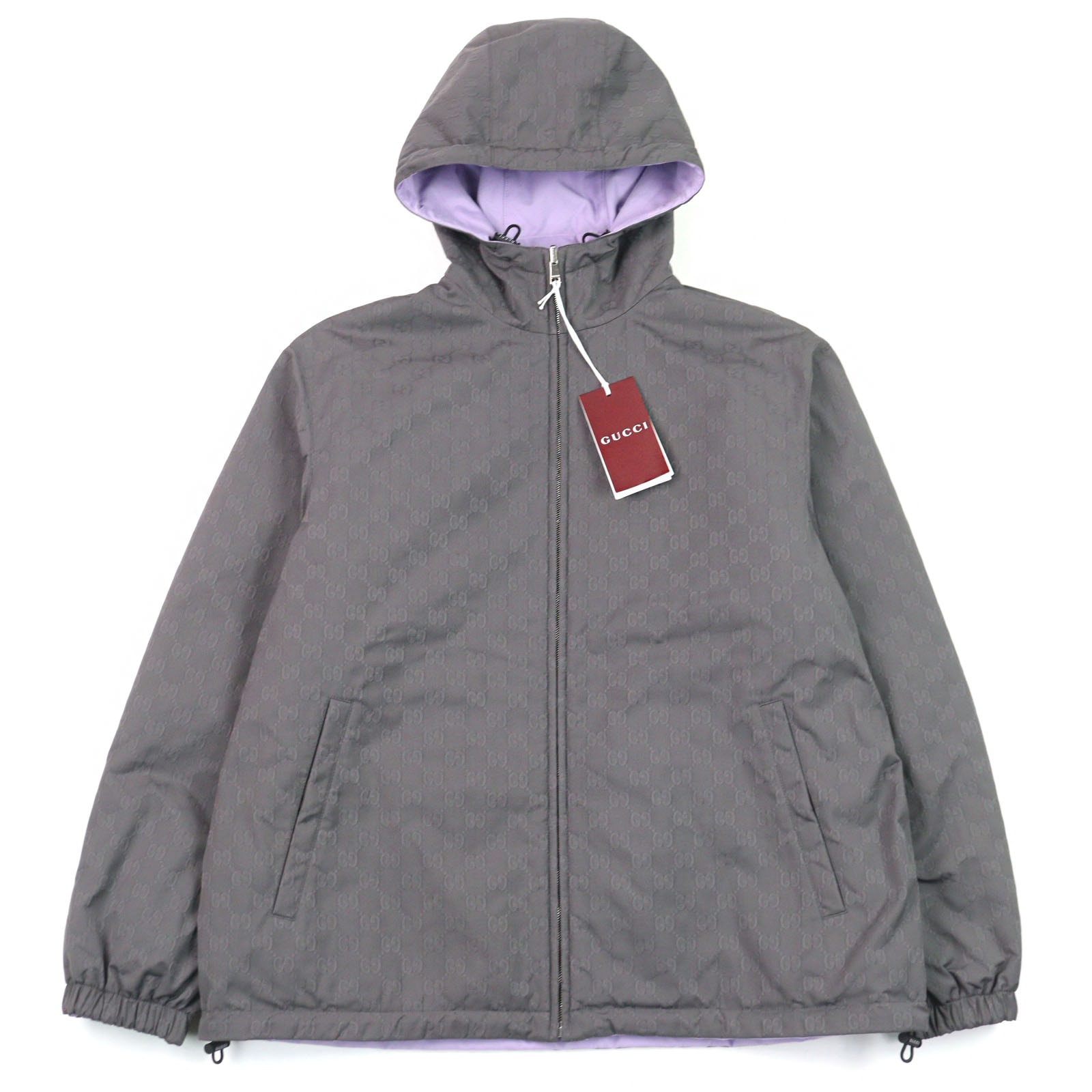 未使用品 グッチ ジャケット グレー パープル メンズ 48 795697