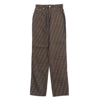 ■美品■FENDI フェンディ ヴィンテージ パンツ サイズ42 ズッカ ダブルF テーパード ブランド古着【中古】20260325/RA8526