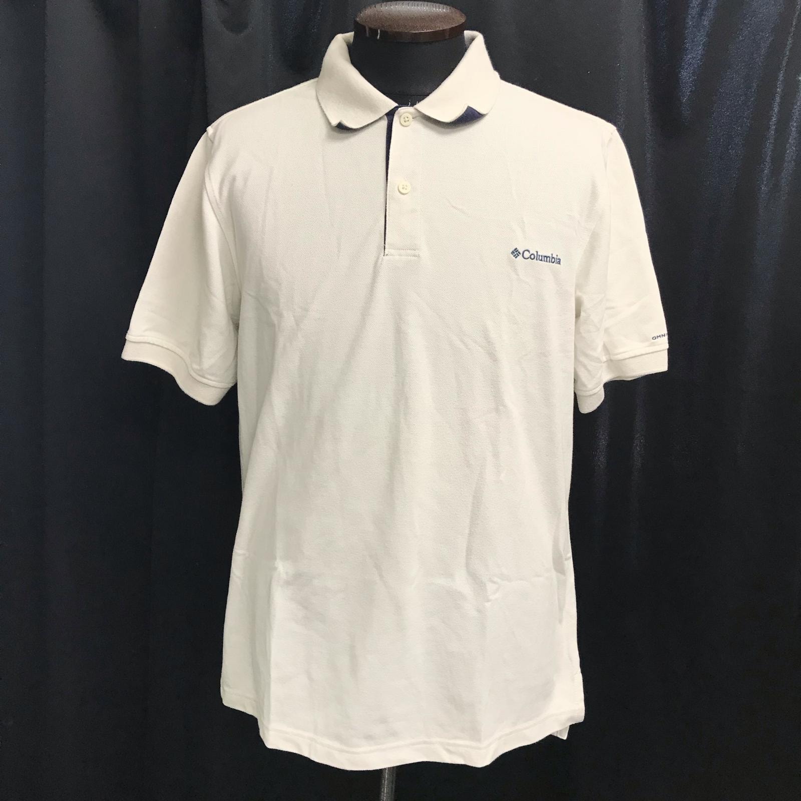 Columbia【コロンビア】 半袖ポロシャツ【メンズL/白系/white】ゴルフウェア/アウトドア/Tops/Shirt◆BJ063-i