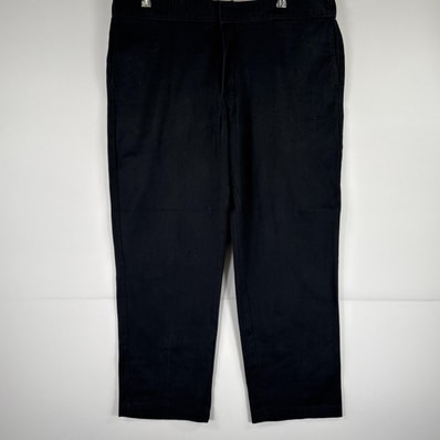 古着 ディッキーズ Dickies ワークパンツ ストレート 作業着 大きいサイズ 874 オリジナルフィット ワンポイント w42 L30 ブラック メンズ