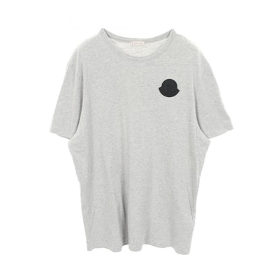 モンクレール MONCLER ラバーロゴ クルーネック 半袖Tシャツ 衣料品 トップス コットン メンズ グレー系 8C7E210 【中古】