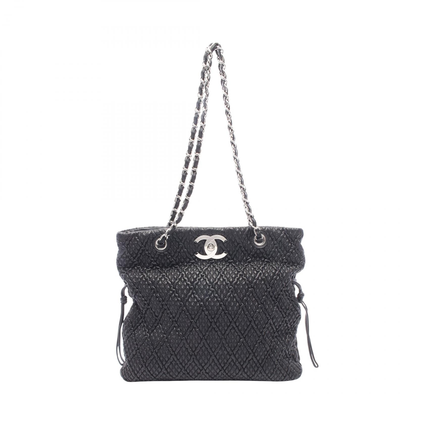 シャネル CHANEL トートバッグ バッグ ラムスキン(羊革) レディース ブラック系 【中古】