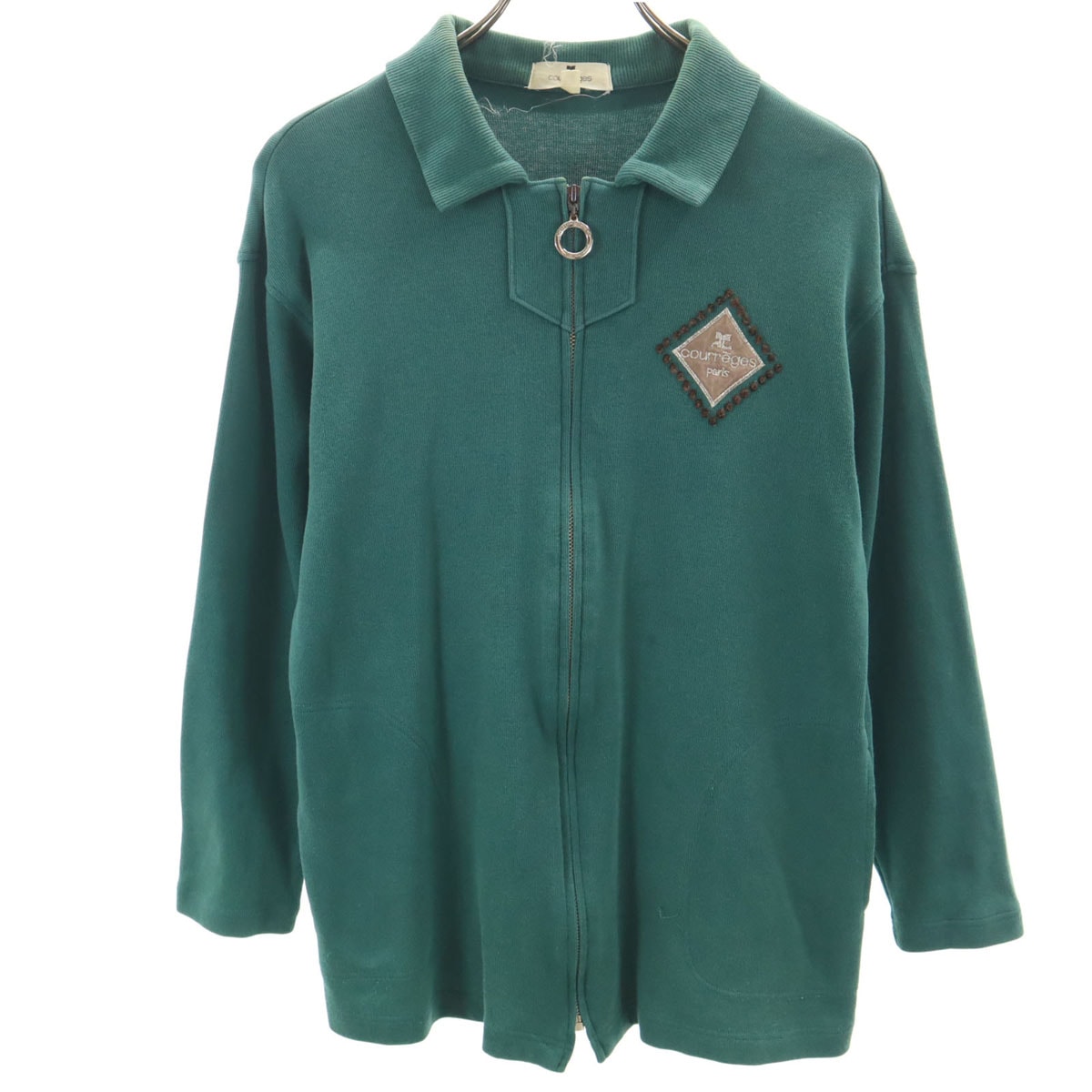 courreges クレージュ 日本製 ジップジャケット 9R グリーン系