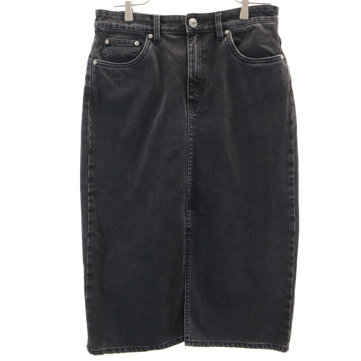 ZARA ザラ ミモレ丈 デニム タイトスカート L ブラック