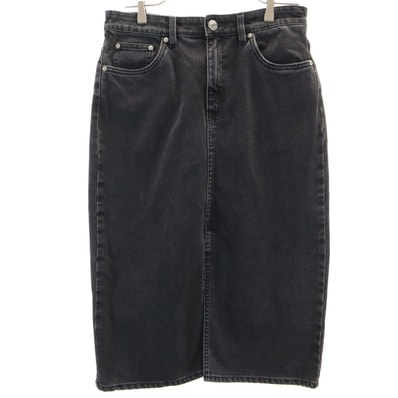 ZARA ザラ ミモレ丈 デニム タイトスカート L ブラック