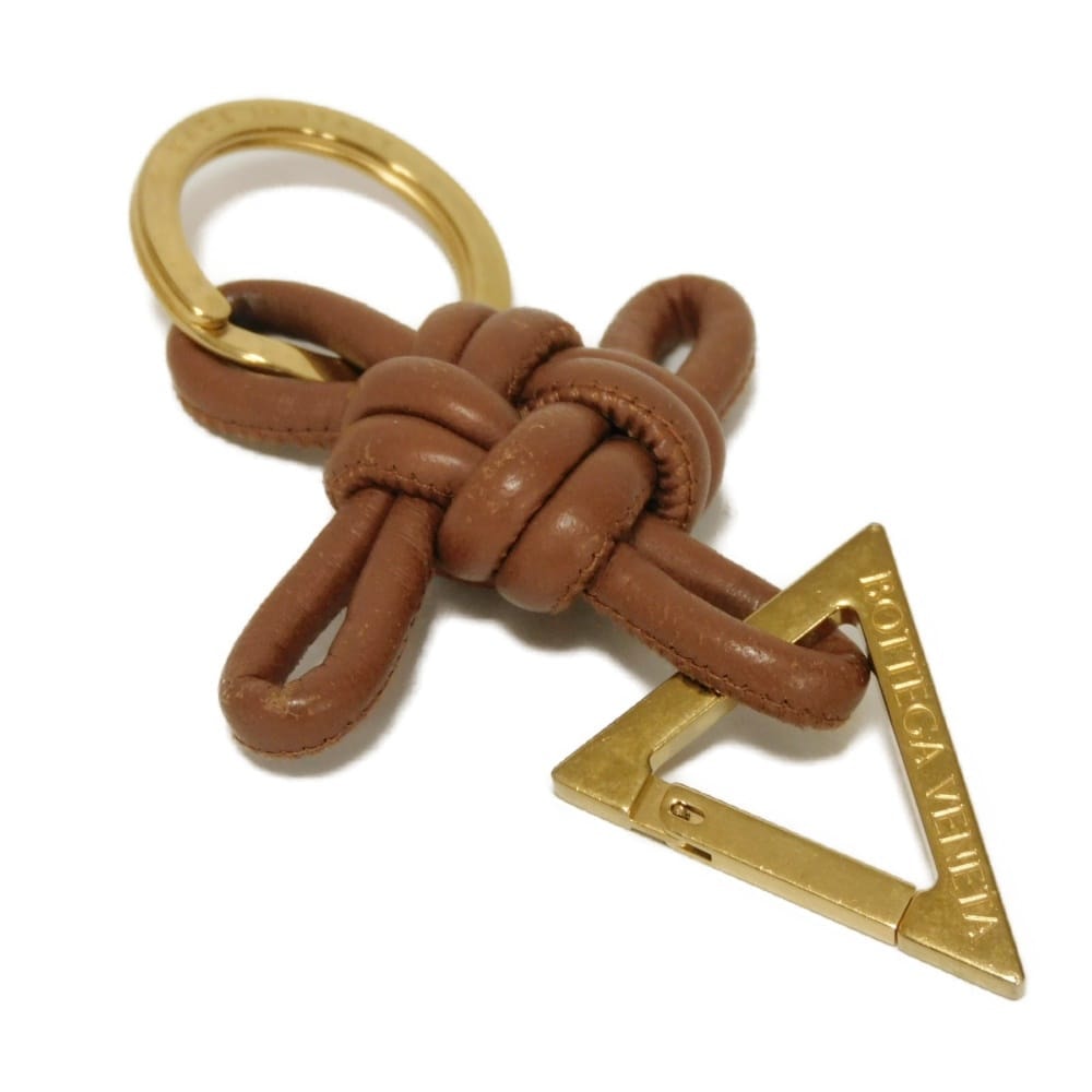 ボッテガヴェネタ トライアングル キーリング 現行 ロゴ リング チャーム イントレチャート ブラウン キーホルダー 619100 V0050 2650