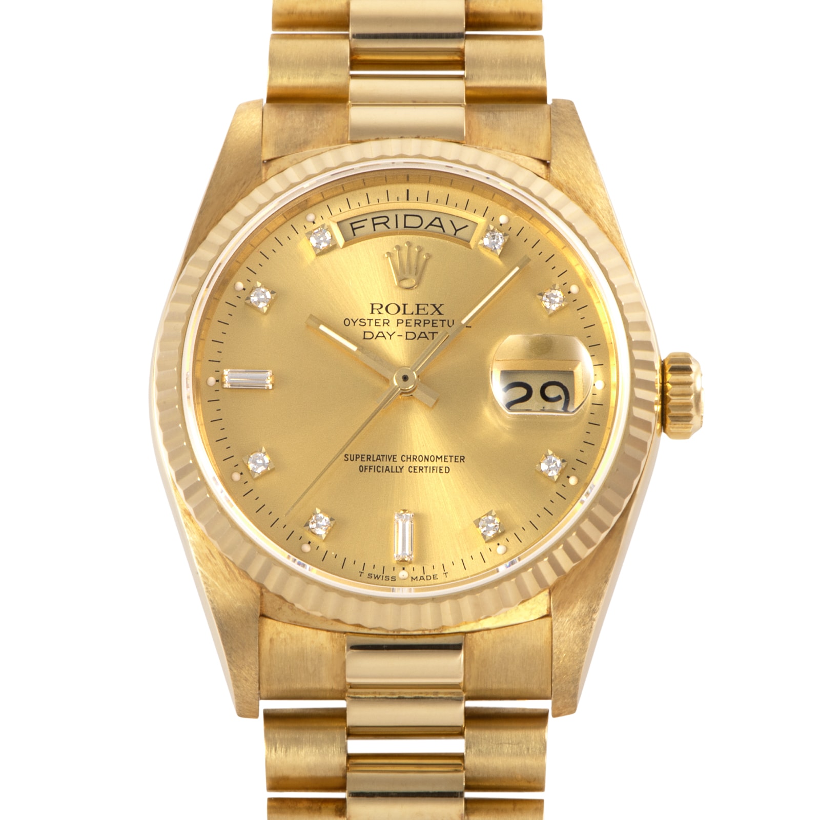 ROLEX ロレックス デイデイト 18038A 1987年製 ノンポリッシュ シール付き Tritium K18YG【中古】