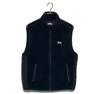 STUSSY Block Sherpa Vest Black