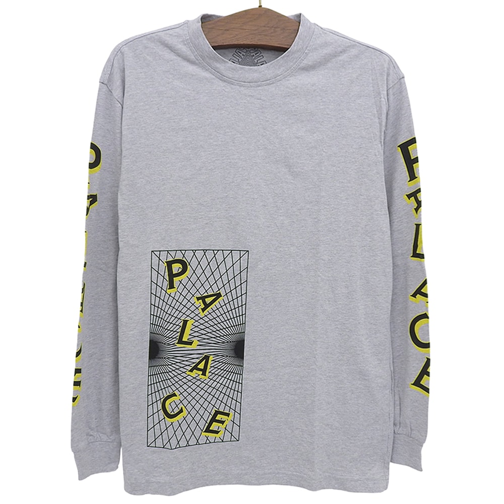 パレス 美品 グリドル ロングスリーブ Tシャツ トップス メンズ グレー M M