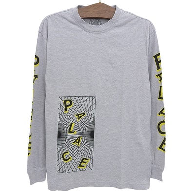 パレス 美品 グリドル ロングスリーブ Tシャツ トップス メンズ グレー M M