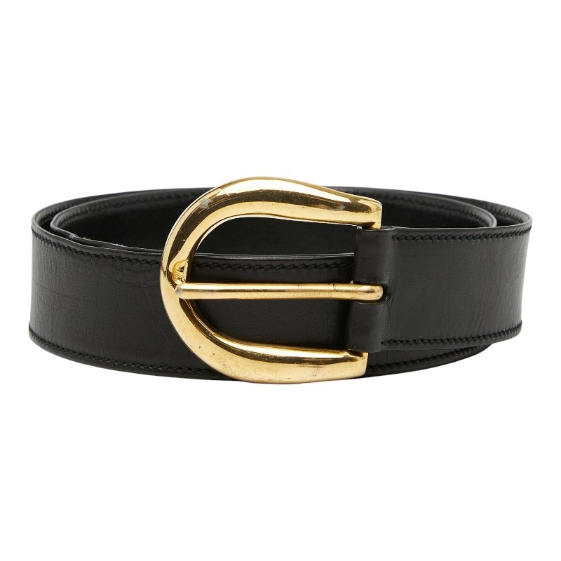 グッチ ベルト サイズ:90 36 ブラック レザー レディース GUCCI 【中古】