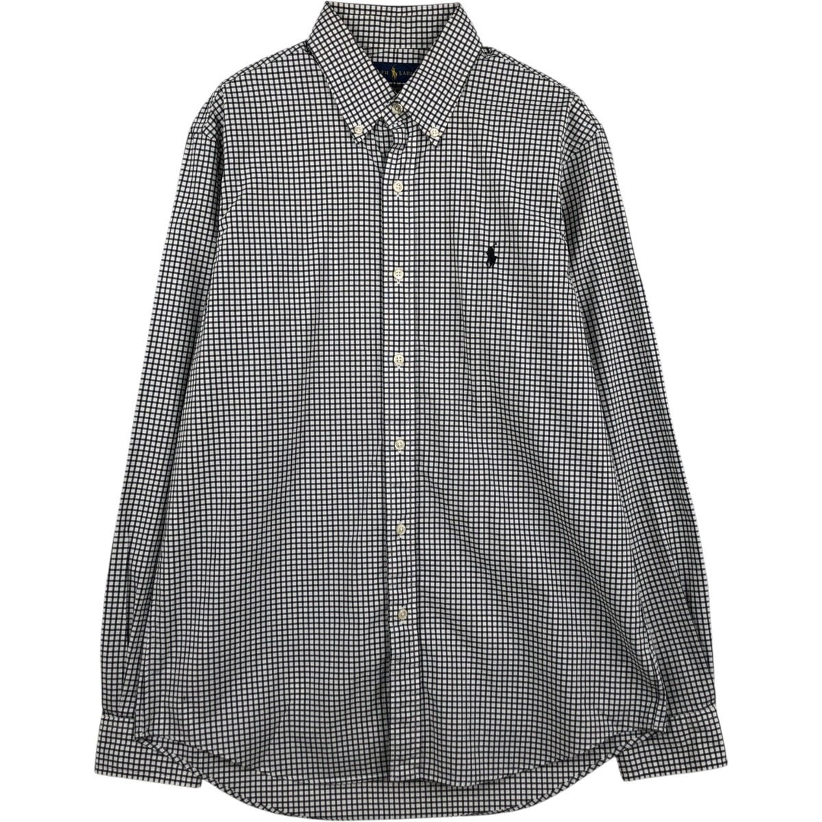 古着 ラルフローレン Ralph Lauren STRETCH 長袖 ボタンダウンチェックシャツ メンズM相当/eaa634852