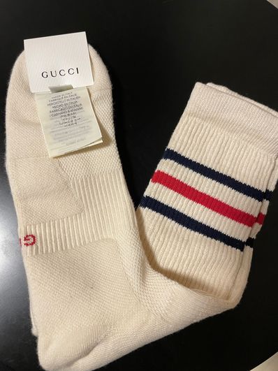 GUCCI Logo Stripe Cottonsocks "Ivory"