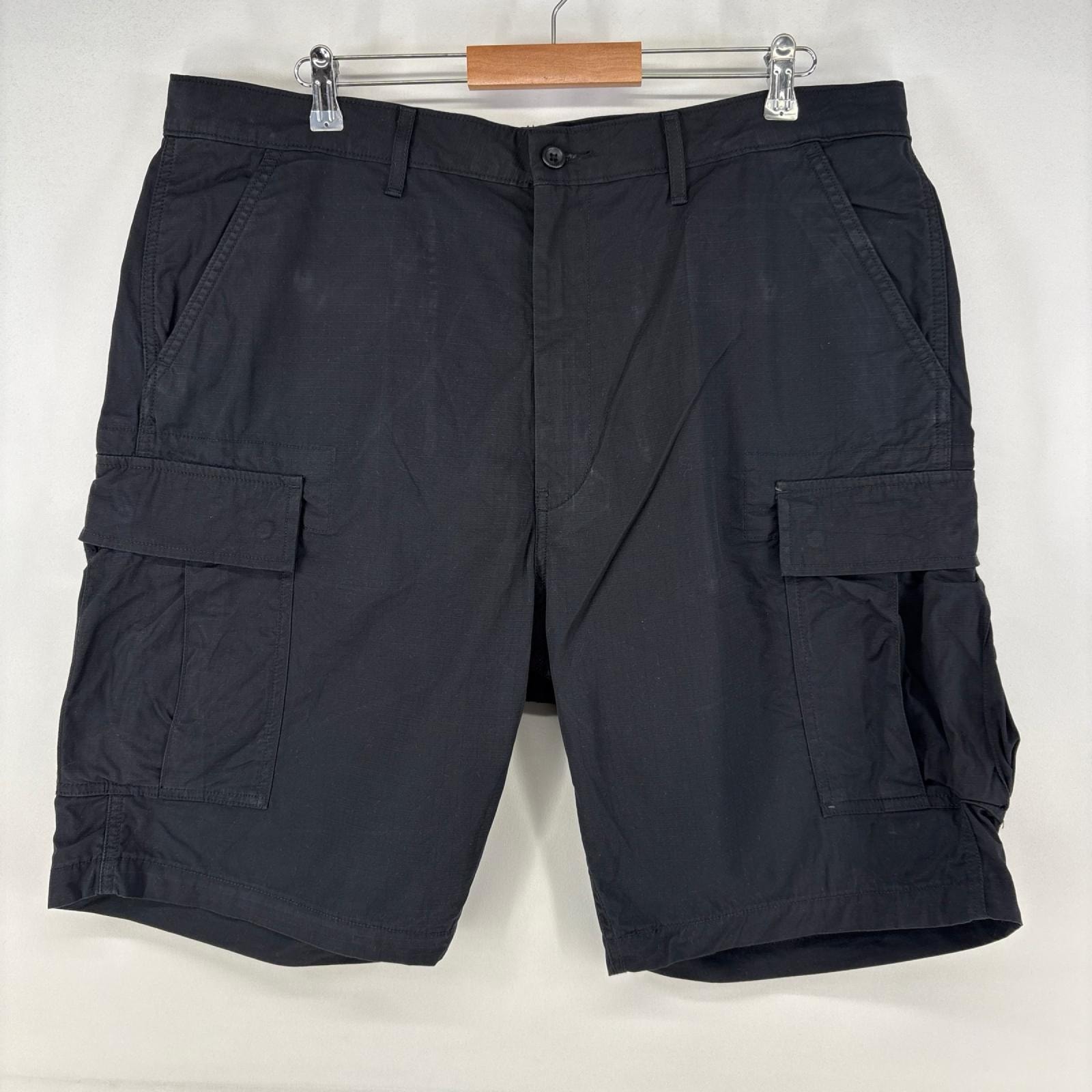 古着 リーバイス Levi's ショートパンツ チノパン リップストップ カーゴ ジップ 大きいサイズ ハーフパンツ w40  ブラック メンズ