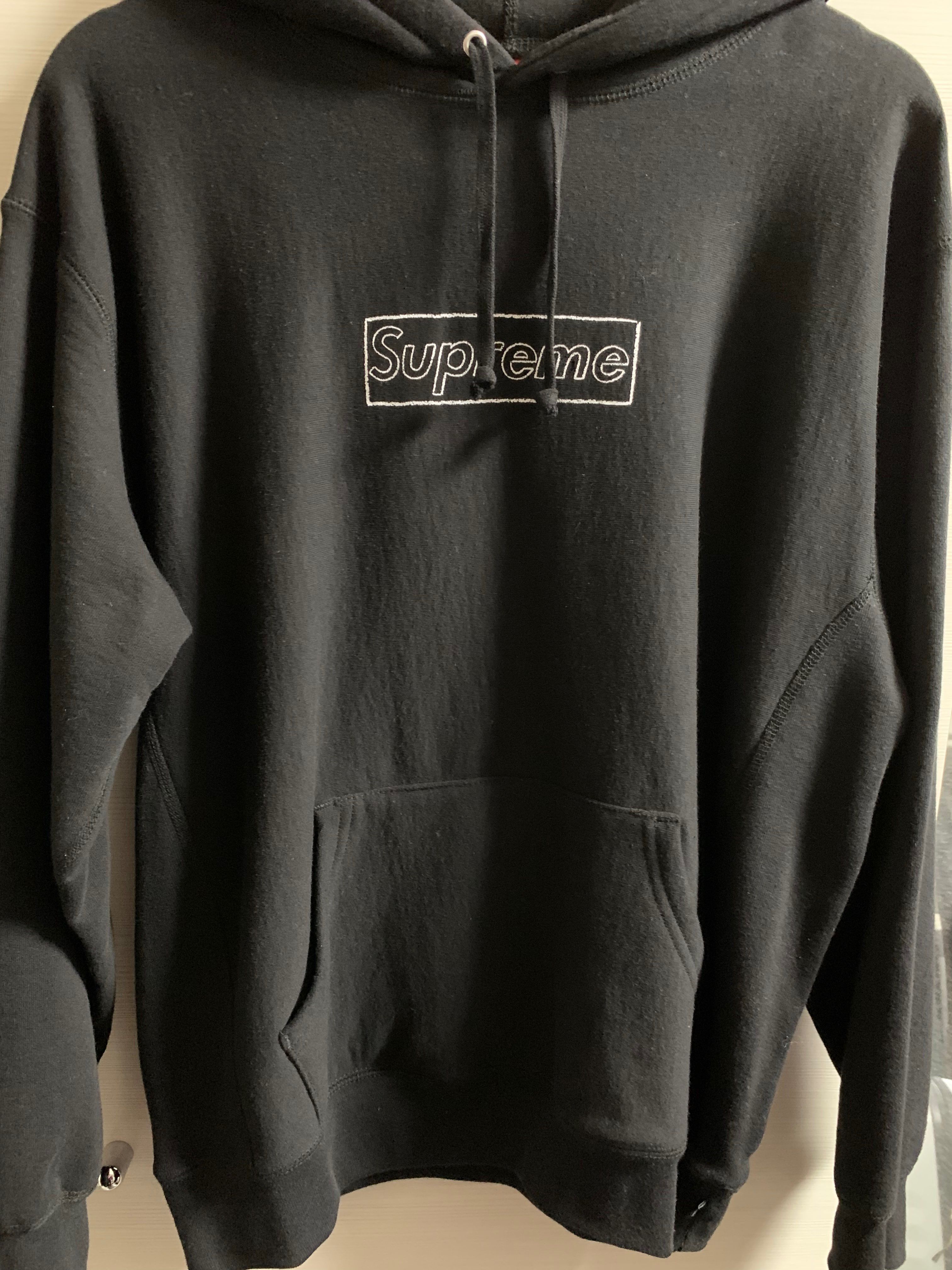 Supreme KAWS Chalk Logo Hooded Sweatshirt "Black"(2021)