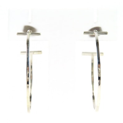 良品 ティファニー Tワイヤー フープピアス ラージ シルバー