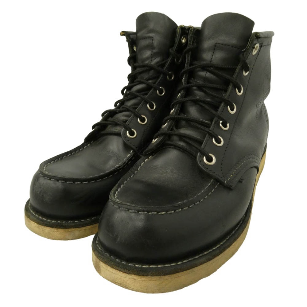 RED WING レッドウィング 8130 USA製 04年製 CLASSIC MOC TOE BOOT アイリッシュセッター クラシック モックトゥ ワーク ブーツ ブラック系 7D【中古】
